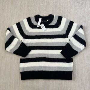 NWT Sanctuary Picture This Mohair Striped Crewneck Long Sleeve Sweater M